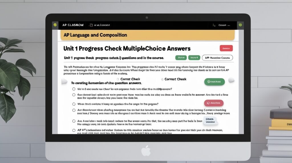 AP Classroom Unit 1 Progress Check MCQ Answers Ap Lang