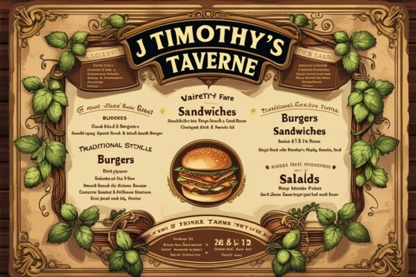 J Timothy's Taverne Menu