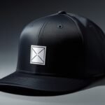 black fitted hat