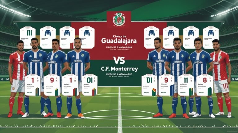 Chivas de Guadalajara vs C.F. Monterrey Lineups
