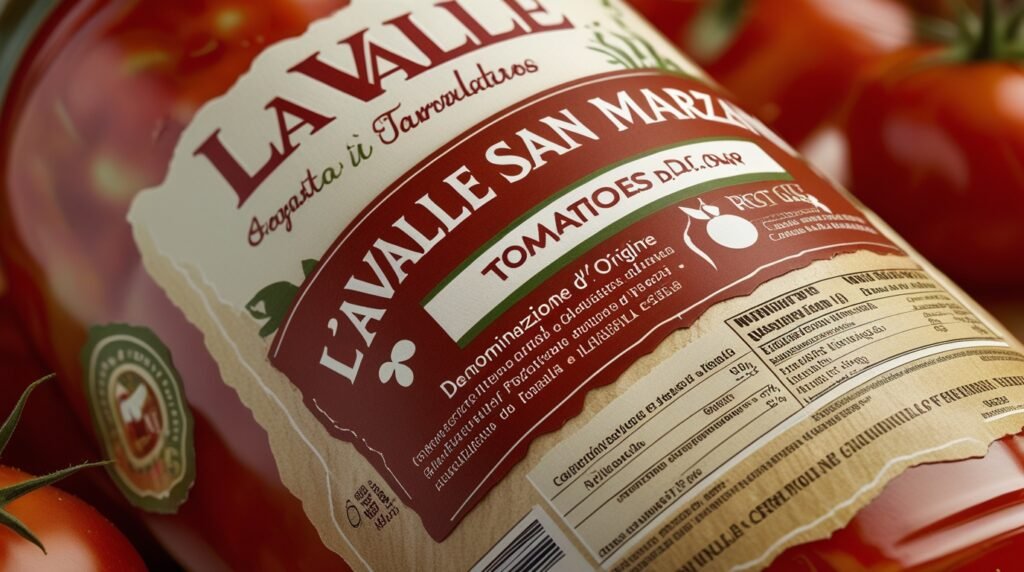 La Valle San Marzano Tomatoes D.O.P. Back of Label